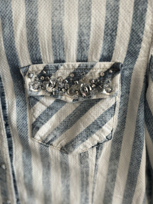 Dishe Jeans | Button up shirt with diamond detail