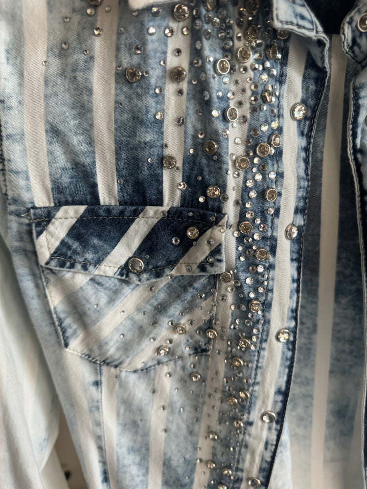 Dishe Jeans | Button up shirt with diamond detail