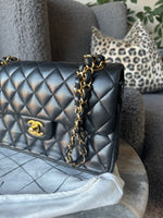 CHANEL | Lambskin Double Flap Bag | Black