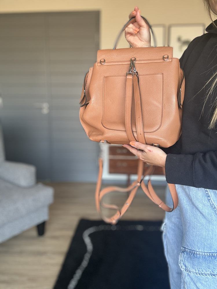 TOD'S| Wave Camel Leather Backpack / Handle Bag