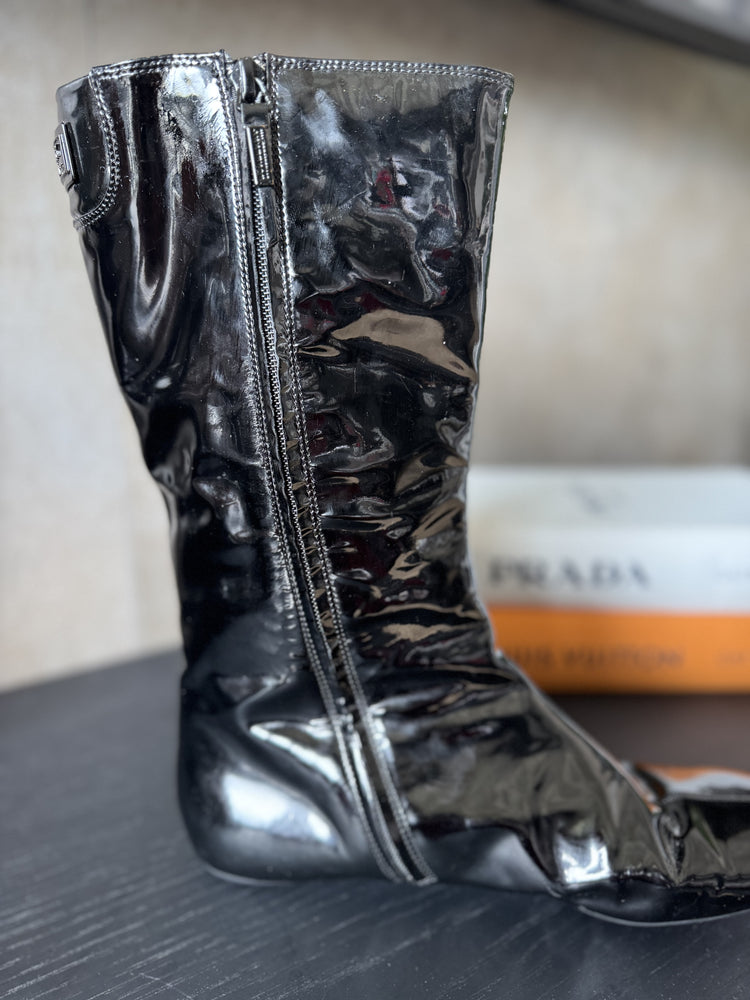 BURBERRY | Patent Leather Mid-Calf Boots