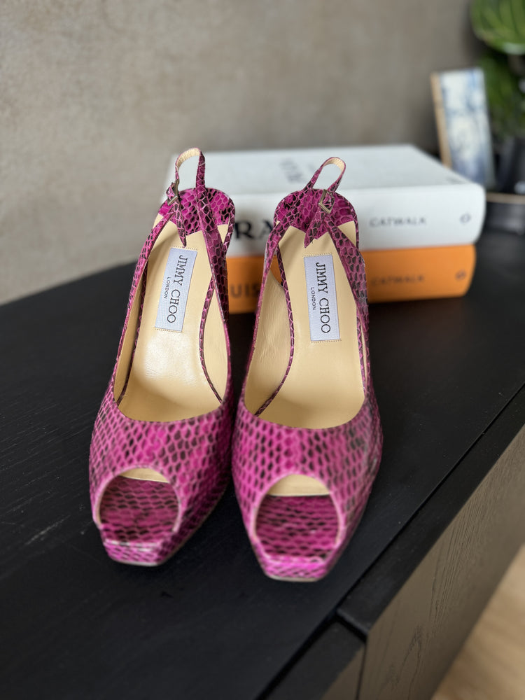 JIMMY CHOO | Pink Snake Skin Heels