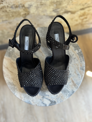 PRADA | Crystal Embellished Platform Shoes