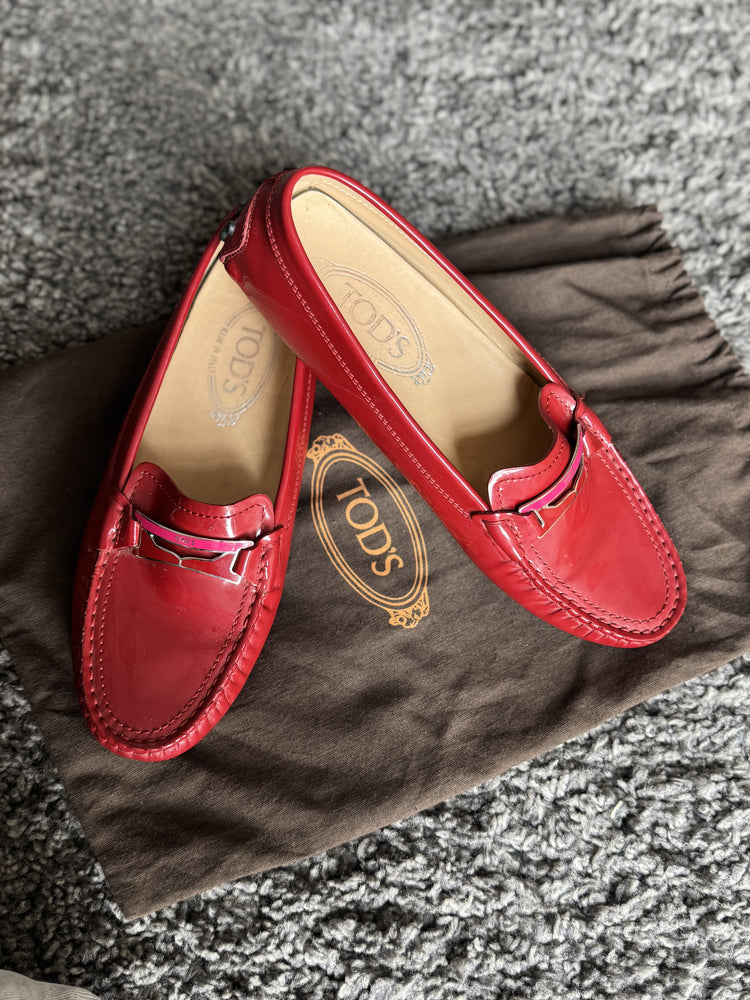 TODS| Red Leather Loafers