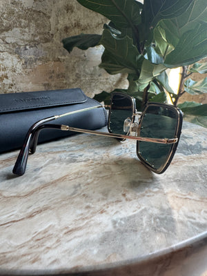 VALENTINO | Black with Gold Stud Detail Sunglasses