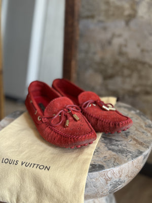 LOUIS VUITTON | Red Loafers