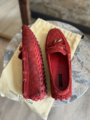 LOUIS VUITTON | Red Loafers