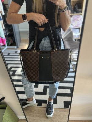 Louis Vuitton | Damier Eden Canvas & Taurillon Leather Jersey Tote Bag