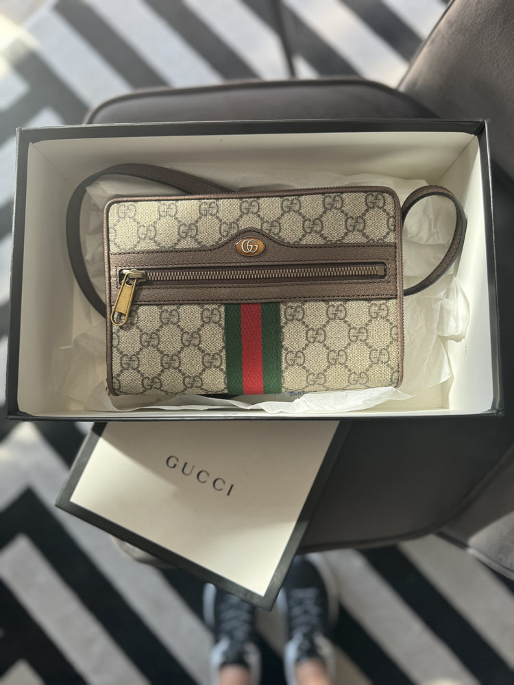 Gucci | GG Supreme Monogram Web Ophidia Double Zip Shoulder Bag